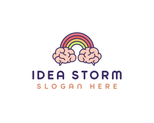 Rainbow Brain Imagination logo design