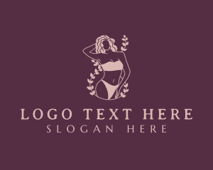 Leaves - Woman Beauty Bikini logo design