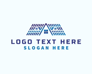 Solar Panel - Geometric House Roof logo design