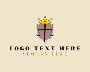 Law Firm - Crown Sword Scale logo design