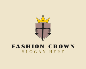 Crown Sword Scale logo design