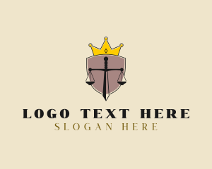 Notary - Crown Sword Scale logo design