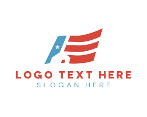 Construction - American Flag House logo design