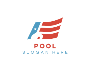 America - American Flag House logo design