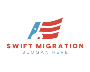 Migration - American Flag House logo design