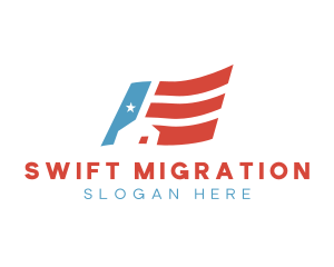 American Flag House logo design