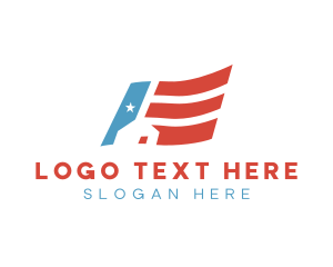 Realty - American Flag House logo design