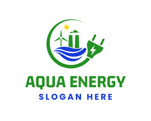 Natural Energy Electric Plug logo design