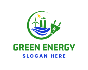 Natural Energy Electric Plug logo design