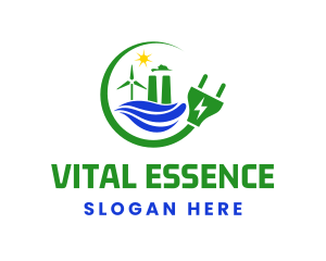 Natural Energy Electric Plug logo design