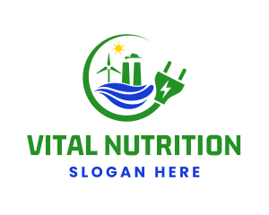 Natural Energy Electric Plug logo design