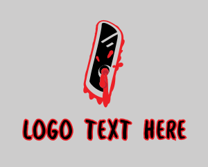 Blood - Splatter Graffiti Letter I logo design