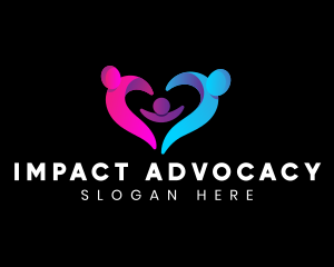 Advocacy - Family People Heart logo design