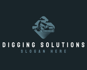 Excavator Digger Mining logo design