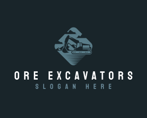 Mining - Excavator Digger Mining logo design