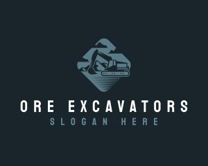 Excavator Digger Mining logo design