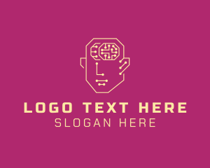 Circuit - Artificial Intelligence Human Brain logo design