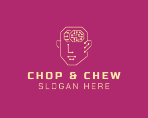 Machine Learning - Artificial Intelligence Human Brain logo design