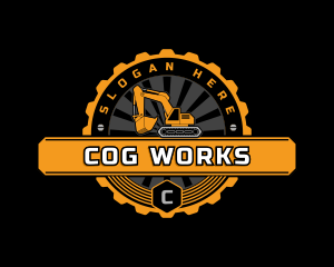 Industrial Excavator Cog logo design