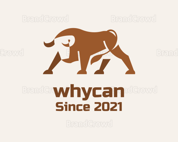 Brown Minimalist Bull Logo