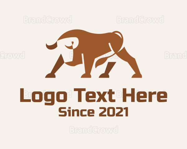 Brown Minimalist Bull Logo