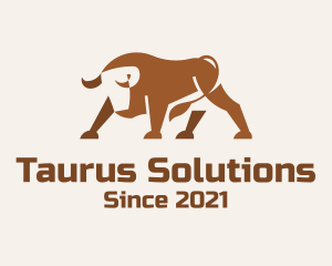 Taurus - Brown Minimalist Bull logo design
