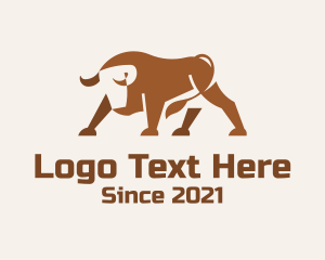 Ox - Brown Minimalist Bull logo design