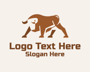 Brown Minimalist Bull Logo