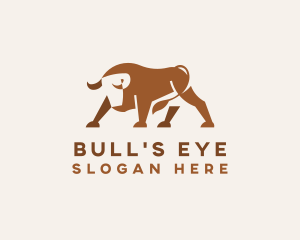 Brown Minimalist Bull logo design