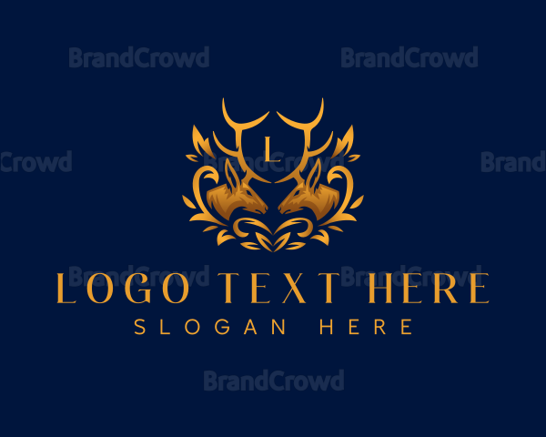 Elegant Deer Leaf Logo