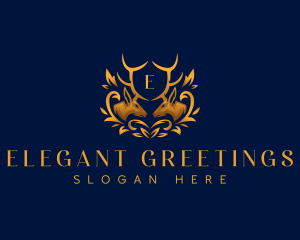 Elegant Deer Leaf logo design