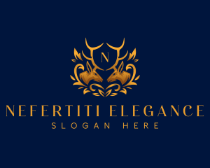 Elegant Deer Leaf logo design