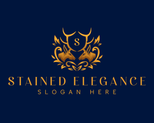 Elegant Deer Leaf logo design