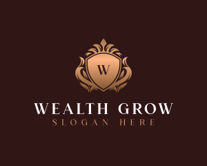 Luxury Crown Ornamental Shield logo design