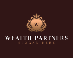 Luxury Crown Ornamental Shield logo design