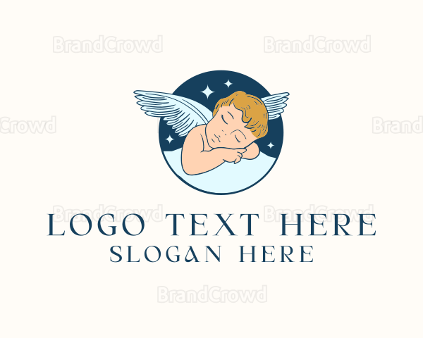 Sleeping Angel Cherub Logo