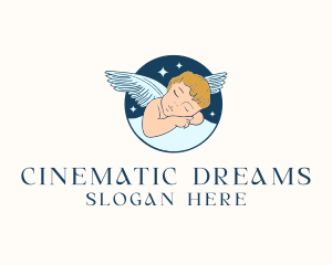 Sleeping Angel Cherub logo design