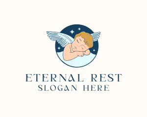 Sleeping Angel Cherub logo design