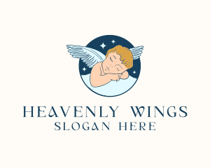 Angel - Sleeping Angel Cherub logo design