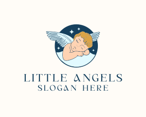 Sleeping Angel Cherub logo design