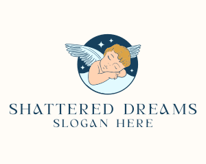 Sleeping Angel Cherub logo design