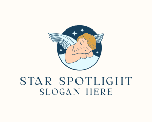 Sleeping Angel Cherub logo design