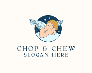 Star - Sleeping Angel Cherub logo design