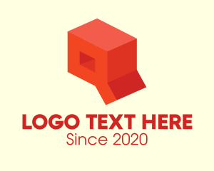 Crate - Red 3D Box Letter Q logo design