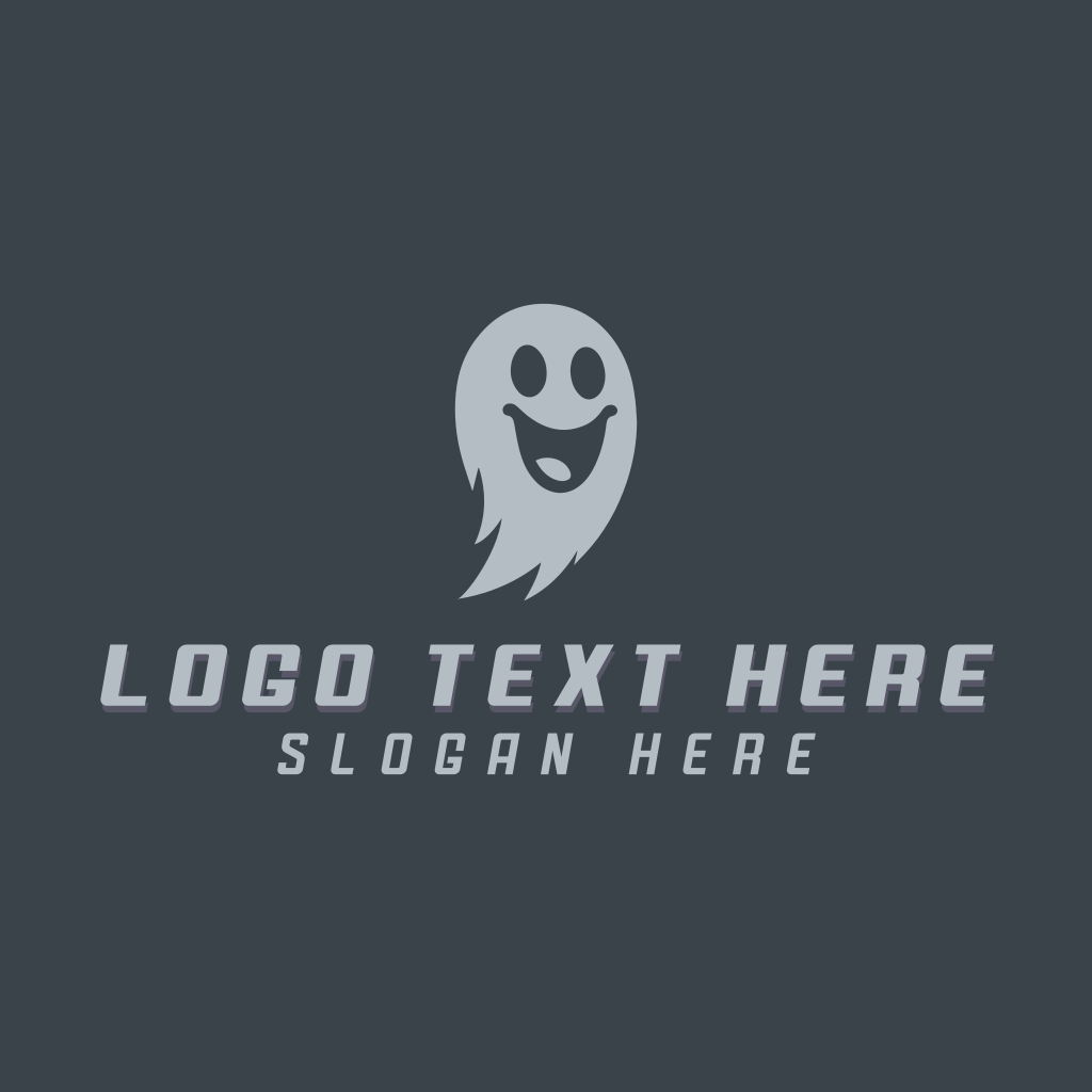 Scary Halloween Ghost Logo 