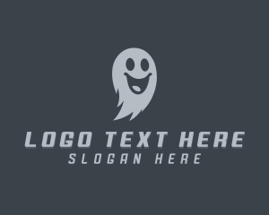 Smiling - Scary Halloween Ghost logo design