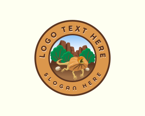 Zoo - Frilled Lizard Dragon logo design