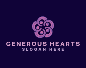 Giving - Flower Community People logo design