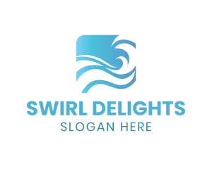 Water Wave Swirl logo design