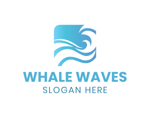 Water Wave Swirl logo design